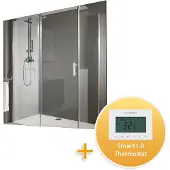 Sundirect MD300-Plus Spiegel Infrarotheizung 60x60cm 300Watt mit Smart1.0 Thermostat