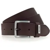 Mustang Ledergürtel "Wayne", Herren, Gr. 100, braun (dunkelbraun), Rindsleder, unifarben, Gürtel Ledergürtel, mit benieteter Schlaufe, unifarben, im Casual-Design