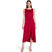Vera Mont Cocktailkleid "Cocktailkleid mit Raffung", Damen, Gr. 40, EURO, rot (schwarz raspberry), Obermaterial: 100% Polyester PES., Kleider Cocktailkleid