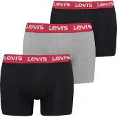 Levi's Herren Boxershorts, 3er Pack - Repeat Logo Boxer Brief 3P, Logobund, Baumwoll-Stretch, einfarbig