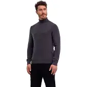 Falke Herren Pullover, S, Grau, Struktur,Rippe, Baumwolle