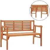 vidaXL Gartenbank Klappbar 120 cm Massivholz Eukalyptus
