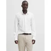 Jack & Jones Langarmhemd "JPRBLAACTIVE STRETCH LS SHIRT LN", Herren, Gr. L (52), N-Gr, weiß, Web, Obermaterial: 75% Polyester, 25% Elasthan, unifarben, slim fit, Hemden Langarmhemd