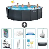Intex Graphite Panel Pool Rund - 478x124 cm - 7-teilig S691