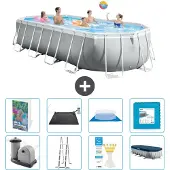 Intex Prism Frame Pool Oval - 610x305x122 cm - 7-teilig S621