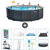 Intex Graphite Panel Pool Rund - 478x124 cm - 7-teilig S534