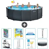 Intex Graphite Panel Pool Rund - 478x124 cm - 7-teilig S532