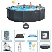 Intex Graphite Panel Pool Rund - 478x124 cm - 7-teilig S543
