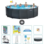 Intex Graphite Panel Pool Rund - 478x124 cm - 7-teilig S529