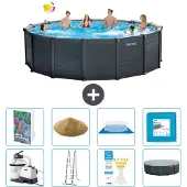 Intex Graphite Panel Pool Rund - 478x124 cm - 7-teilig S557