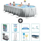 Intex Prism Frame Pool Oval - 610x305x122 cm - 7-teilig S542