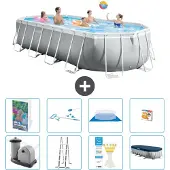 Intex Prism Frame Pool Oval - 610x305x122 cm - 7-teilig S647