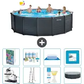 Intex Graphite Panel Pool Rund - 478x124 cm - 7-teilig S536
