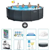 Intex Graphite Panel Pool Rund - 478x124 cm - 7-teilig S537