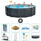 Intex Graphite Panel Pool Rund - 478x124 cm - 7-teilig S545