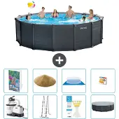 Intex Graphite Panel Pool Rund - 478x124 cm - 7-teilig S558