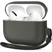Tech-Protect NaturalFit Lederhülle für AirPods Pro 3 mit Trageband Grün