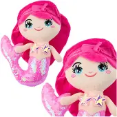 Leantoys Plüsch Meerjungfrau Kuschelschwanz Aus Pailletten Hellrosa 28Cm