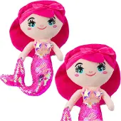 Lean Toys LeanToys Plüsch Meerjungfrau Huggable Schwanz In Pailletten Rosa 30Cm