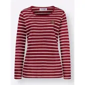 Casual Looks T-Shirt "Shirt", Damen, Gr. 50, braun (cognac, ecru, gestreift), 50% Baumwolle, 50% Modal, gemustert, gestreift, mehrfarbig, Rundhals, Shirts T-Shirt