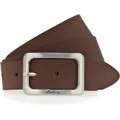 Mustang Ledergürtel "Rachel", Damen, Gr. 95, braun (cognac), Rindsleder, unifarben, Basic, Gürtel Ledergürtel, mit eckiger, mattfarbener Schließe, aus Rindsleder, 3,5 cm breit