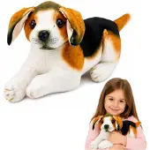 Lean Toys Plüsch-Beagle-Hund, Kuscheltier, weicher Hund, 25 cm