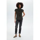 Saint tropez Top Gerade Passform black