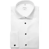 Seidensticker Smokinghemd , Herren, Gr. S (38), normale Ärmellängen, weiß, 100% Baumwolle, unifarben, tailored fit, Doppelmanschette, Hemden Smokinghemd, Shaped 1/1 Kentkragen Uni