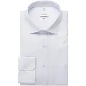 Seidensticker Businesshemd "Schwarze Rose", Herren, Gr. S (38), normale Ärmellängen, weiß (blau), 100% Baumwolle, bedruckt, slim fit, 2-Knopf-Manschette, Hemden Businesshemd, Slim 1/1 Kentkragen Druck