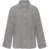 LASCANA Pyjamaoberteil , Damen, Gr. 36, schwarz-weiß (schwarz, weiß, gemustert), Web, Obermaterial: 100% Viskose, gemustert, bequem, 2-Knopf-Manschette, Shirts Pyjamaoberteil, mit edlem Allover-Druck