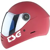TSG Schutz - Pass 2.0 einfarbiger Helm (+Bonusvisier) - Satinrote Farbe -