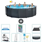 Intex Graphite Panel Pool Rund - 478x124 cm - 6-teilig S562