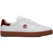 Timberland Sneaker "LISBON ESSENTIAL - LOW LACE UP SNEAKER", Herren, Gr. 41,5, Synthetik, weiß (weißfg w dkrot), Leder, Schuhe Sneaker