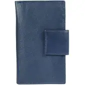 Akzent Damen Geldbörse blau Leder 16 x 10 x 2,5 cm Querformat Druckknopfverschluss