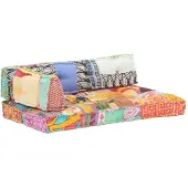 vidaXL Palettensofa-Auflage Mehrfarbig Stoff Patchwork