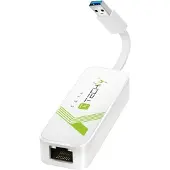 Techly EFB IDATA-USB-ETGIGA-3A USB3.0 Konverter USB A auf RJ45 Gigabit, weiß IDATAUSBETGIGA3A