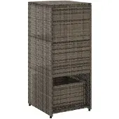 vidaXL Gartenschrank Grau 50x55x115 cm Poly Rattan