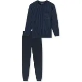 Schiesser Schlafanzug "Pyjama Comfort Essentials", Herren, Gr. XXL, blau, Obermaterial: 100% Baumwolle CO., Homewear-Sets Schlafanzug