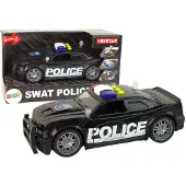 Leantoys Auto Polizei 1:14 Lichter Klingt Schwarz