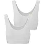 Falke 2-Pack Damen Bustier Daily Comfort, L, Weiß, Uni, Baumwolle