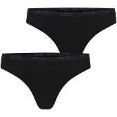 Falke 2-Pack Damen Tanga Daily Comfort, M, Schwarz, Uni, Baumwolle