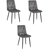 Leobert OSKAR Stuhl, ergonomisch, Samt Dunkelgrau, Metall Schwarz, H86,5xB45xT54 cm
