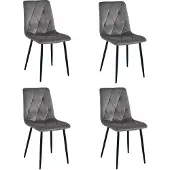Leobert Stuhl LIBRA aus Samt und Metall, dunkelgrau/schwarz, 45x86,5x54 cm, Sitzhöhe 48,5 cm