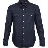 Levi's 1100000002199 "LE BARSTOW WESTERN STAND", Herren, Gr. XXL, N-Gr, blau (dunkelblau), Web, Obermaterial: 100% Baumwolle, normal, Hemden 1100000002199, mit Brusttaschen
