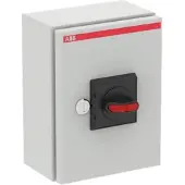 ABB OTL16T4B Sicherheitsschalter im Stahlblechgehäuse 4-polig 7,5 kW 400 V mit schwarzem Griff, IP65 Einführung unten 1SCA022580R5150