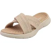 SKECHERS Damen Go Walk Flex Sandal Impressed, Taupe Textile, 41 EU