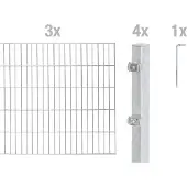 Alberts Doppelstabmattenzaun, feuerverzinkt, Höhe 140 cm, Länge 6 m
