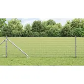 vidaXL Geschweißter Drahtzaun mit Stacheln 100 x 0,8 m Silber Netz