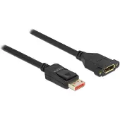 DeLOCK DisplayPort Verlängerungskabel zum Einbau 8K 60 Hz 1 m, 1 m, DisplayPort, DisplayPort, Männlich, Weiblich, 7680 x 4320 Pixel