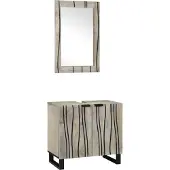 vidaXL Badezimmerschrank-Set 2 Stk. Weiß Massivholz Mango